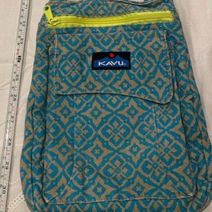 Kavu > For Keeps Blue and Grey Geometric Pattern Crossbody Bag